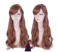 2019 nouveau conte de fées princesse Anna Cosplay perruque pour femmes filles princesse tressé cheveux synthétiques Halloween perruques + bonnet de perruque anna Anna perruque 331