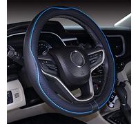 2019 Nouveau Couvre-Volant en Cuir Microfibre Noir Bleu pour Prius Civic 35-36.25 cm