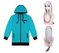 2019 pas cher Eromanga Sensei Sagiri Izumi Cosplay perruque argent mélangé rose cheveux longs Cosplay jouer perruques avec cinq épingles à cheveux roses L sweat à capuche et perruque
