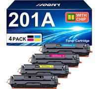 201A 201X CF400A Lot de 4 toners avec Puce compatibles avec HP 201A 201X CF400A CF400X pour HP Color Laserjet Pro MFP M277dw M252dw M277 M274n M252n M252 M277c6 Noir/Cyan/Jaune/Magenta