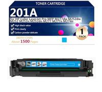 201A Cartouches de Toner avec Puce pour HP Color LaserJet Pro MFP M277dw M252dw M252 M252n M252dn M277 Imprimantes, pour Établissements Scolaires, Hôpitaux et Banques, 1500 Pages,Cyan-1 Pack