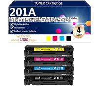 201A Cartouches de Toner avec Puce pour HP Color LaserJet Pro MFP M277dw M252dw M252 M252n M252dn M277 Imprimantes, pour Établissements Scolaires, Hôpitaux et Banques, 1500 Pages,BCMY-1 Pack