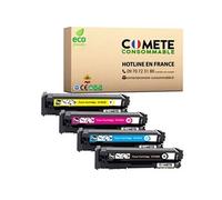 COMETE CONSOMMABLE 201X Pack de 4 Toners compatibles avec HP 201X (=201A grande capacité) CF400X + CF401X + CF402X + CF403X / CF400XD- 1 Noir + 1 Cyan + 1 Magenta + 1 Jaune G