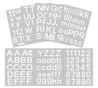 202 Pcs 8 Feuilles Ensemble Auto-Adhésif de Lettres et de Chiffres en Vinyle, Autocollant de Numéros pour Boîte aux Lettres, Fenêtre, Porte, Maison, Adresse (Blanc, 1 Pouce)