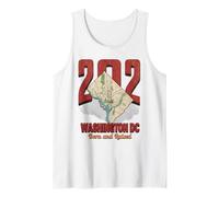 202 Washington DC Born and Raised Carte de la Ville Natale Débardeur