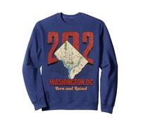 202 Washington DC Born and Raised Carte de la Ville Natale Sweatshirt