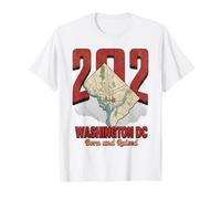 202 Washington DC Born and Raised Carte de la Ville Natale T-Shirt