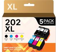 202 XL 202XL Compatible Cartridge for Epson 202 XL for Epson XP 6105 for Expression Premium XP-6100 XP-6000 XP-6005 Pack (Black, Cyan, Magenta, Yellow, Black Photo)