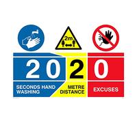 2020 20 secondes de lavage des mains 2 mètres de distance 0 excuses