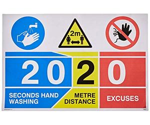 2020 20 secondes de lavage des mains 2 mètres de distance 0 excuses