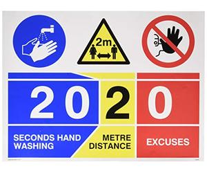 2020 20 secondes de lavage des mains 2 mètres de distance 0 excuses