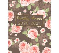 2020-2021 Monthly Planner: Roses And Gold Lettering Design Two Year Monthly Planner From January 2020 To December 2021 Calendar 24 Months With Us Holidays 2 Year Schedule And Organizer