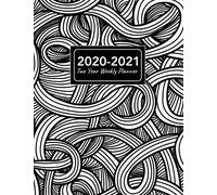 2020-2021 Two Year Weekly Planner: 8.5x11 Abstract Black & White Modern Art Pattern 2 Year Weekly Planner, Organizer, Journal, Notebook & To Do List Gift For Men, Women, Teen Girls, Boys