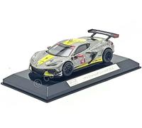 BBurago – Voiture Diecast Chevrolet Corvette C8.R 2020 – Échelle 1:43, vitrine, Gris métallisé