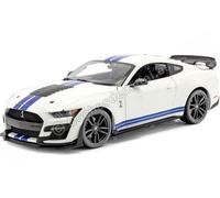 Maisto Voiture miniature Ford Mustang Shelby GT 500 Blanche et bleue 1/18
