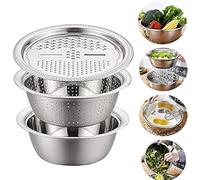 2020 Nouveau Lavabo multifonction en acier inoxydable avec râpe 3 en 1 Coupe-légumes Julienne râpe avec panier de vidange pour légumes, fruits et légumes