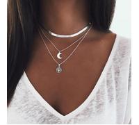 2020 nouveau Lotus colliers Multi couche fille couleur argent barre bohême alliage Collier multicouche chaîne femmes Col*KI1722