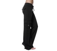 20208# Pantalon De Yoga Femme Taille éLastique avec Poche BoutonnéE