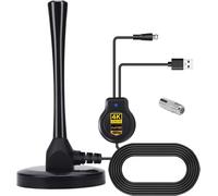 [2021 Neuf Version] Antenne TV Intérieur Puissante, Antenne TNT Intérieure Signal Amplificateur Booster, Soutenir TV HD 4K 1080P VHF UHF FM