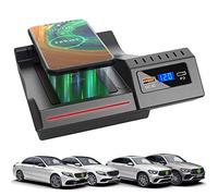 2021 Nouveau Chargeur sans Fil Voiture pour Mercedes-Benz C-Class GLC 2016-2021 Panneau la Console Centrale, 15W Support de Téléphone à Charge Rapide avec QC3.0 USB et PD pour iPhone Samsung