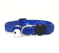 2021 Pet Cats Collar with Bell Breakaway Fashion Adjustable Kitten Cats Sequin Collar Neck Strap Cats Accessories Pet Supplies (Blue Cat Dog Collar)