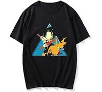 2021 Shaman King YOH Asakura Amidamaru Style Tees Hip Hop T-Shirt Hip Pop Comfortable Clothes Black Manches Courtes(3X-Large)