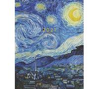 2021: Week To View With Hourly Schedule Weekly Planner January - December 8.5 X 11 Dated Agenda Appointment Calendar Organizer Book With Time Slots Van Gogh Starry Night