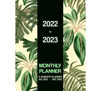 2022-2023 Monthly Planner: A 18-Month Planner From July 2022 To December 2023 Monthly Planner With To-Do List And Notes Green Leaves Matte Cover Design 8.5x11
