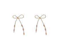 2022 Alphabet longs franges boucles d’oreilles Arc d’oreilles nœud Simple et élégant mince pour femmes