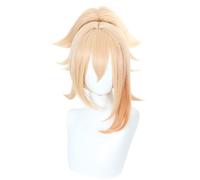 2022 Anime Cosplay Perruque for Genshin Impact Yoiimiya, Blonde avec des queues de ponails Modélisation de cheveux Dress Up perruque, cheveux synthétiques résistants à la chaleur Numéro de mise enchev