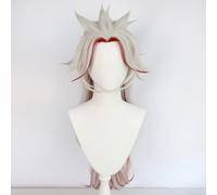2022 Anime Game Cosplay Perruque de Cosplay for Genshin Impact Arataki itto, Blanc Couleur mélangée rouge longue de la soirée de modélisation de cheveux Dress Up perruque, cheveux synthétiques résista