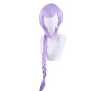 2022 Anime Game Cosplay Perruque de Cosplay for Genshin Impact Qiqi, Femmes Violet Bob Long Pony-Pony-Ponyme De Cheveux De Cheveux Dress Up Perruque, Cheveux synthétiques résistants à la chaleur + Per