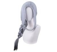 2022 Anime Game Cosplay Perruque de Cosplay for Genshin Impact Shen He, Femmes Grey Mixte Couleur Longue Chapelle Cheveux De Cheveux Dress Up Perruque, Cheveux synthétiques résistants à la chaleur + P