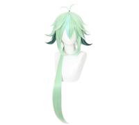 2022 Anime Game Cosplay Perruque de Cosplay for Genshin Impact Sucrose, Femmes Longue droite Vert Bleu Cheveux Modeling Modeling Fête Dress Up Perruque, Cheveux synthétiques résistants à la chaleur +