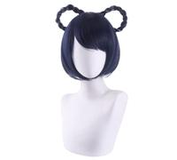 2022 Anime Game Cosplay Perruque for Genshin Impact Xiangling, Femmes courtes bleu foncé Bob Cheveux Modeling Party Dress Up perruque, cheveux résistants à la chaleur cheveux synthétiques + perruque