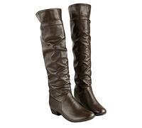 2022 Bottes Femmes Genou Haute ImperméAble Confortable Bottes Tirer Sur Automne Temps Hiver Bottes Vintage Cowboy Bottes Marche Classique Western Chaussures