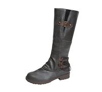 2022 Bottes Hautes Au Genou Femmes Bottes Confortables ImperméAbles Tirer Sur L'Automne Bottes D'Hiver Bottes De Cowboy Vintage Marche Chaussures Occidentales Classiques