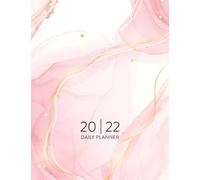 2022 Daily Planner: Daily Agenda With Hourly Schedule 15 Minute Interval, Each Week And Month On Two Pages. Jan 2022 to Dec 2022. Pink Marble Cover