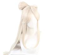 2022 Genshin Impact Ningguang 120cm Longue Beige Beige 8 en forme de 8 en forme de chaleur résistante à la chaleur de la chaleur Halloween jeu de rôle Jouer Anime Perruques