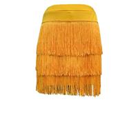 2022 Jupe À Franges De Danse Latine Femmes Chacha Samba Tango Glands Robes Sexy Pratique Costumes De Danse Compétition Performamnce Dance Wear,Jaune,XXL