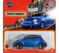 2022 Matchbox 2019 Fiat 500 Turbo Bleu 11/100 (carte courte) HFR65