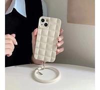 2022 New Frosted Pearl Bracelet Case for iPhone, Diamond Bracelet Phone Case for Women, Solid Checkered Phone Case for iPhone 13/12/11 Pro ProMax Case (White,For iPhone 11promax)