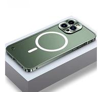 2022 New Metal Frame Magnetic Charging for iPhone Case with Camera Protector, Aluminumalloy Frame Magnetic Charging for iPhone Case (Green,for iphone 13)