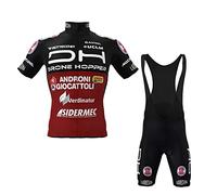 2022 Pro Team ANDRONI Europe Tour Ensemble de maillot de cyclisme pour hommes, maillot de vélo vtt respirant Kits de cuissard à bretelles GEL Paddad (L)