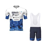 2022 Pro Team Israel Premier Tech Ensemble de Maillot de Cyclisme pour Hommes, Maillot de vélo VTT Respirant Kits de Cuissard à Bretelles Gel Paddad (2XL)