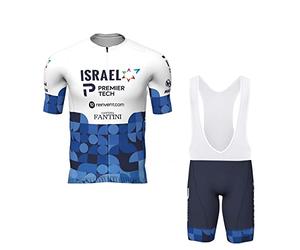 2022 Pro Team ISRAEL PREMIER TECH Ensemble de maillot de cyclisme pour hommes, maillot de vélo vtt respirant Kits de cuissard à bretelles GEL Paddad (M)