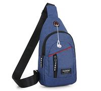 2022 Sac de poitrine pour homme avec grande capacité, sac à bandoulière multifonctionnel, gilet de protection, sacs de police, bleu, Taille unique pour tous