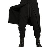 2022 Streetwear Hommes Gothique Punk Style Sarouel Noir Hip-hop Porter des Pantalons Amples Cordon Baggy Danse Entrejambe Pantalon