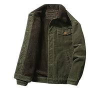 2022 Veste Velours côtelé pour Homme avec Poches Veste doublée en Polaire en Velours côtelé Vintage Hiver Chaud Épaissir Sherpa Doublé Veste en Velours côtelé Camionneur Manteau Mode décontractée