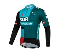 2022 World Tour Team BORAhansgrohe Sunsreen mince Maillot de cyclisme à manches longues pour homme,Maillot de cyclisme de course respirant Séchage rapide (S)